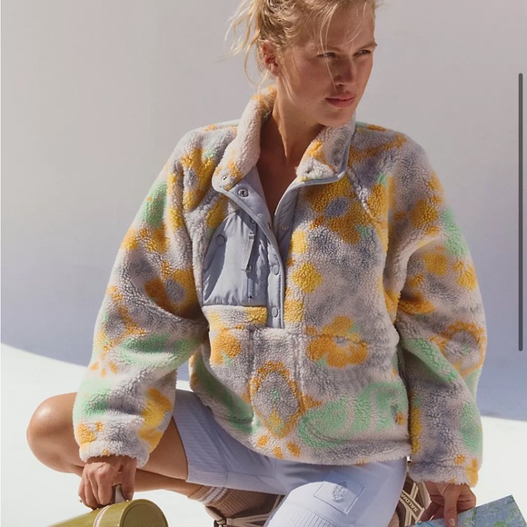 free people movement Jackets & Blazers - Hit The Slopes Printed Fleece Pullover